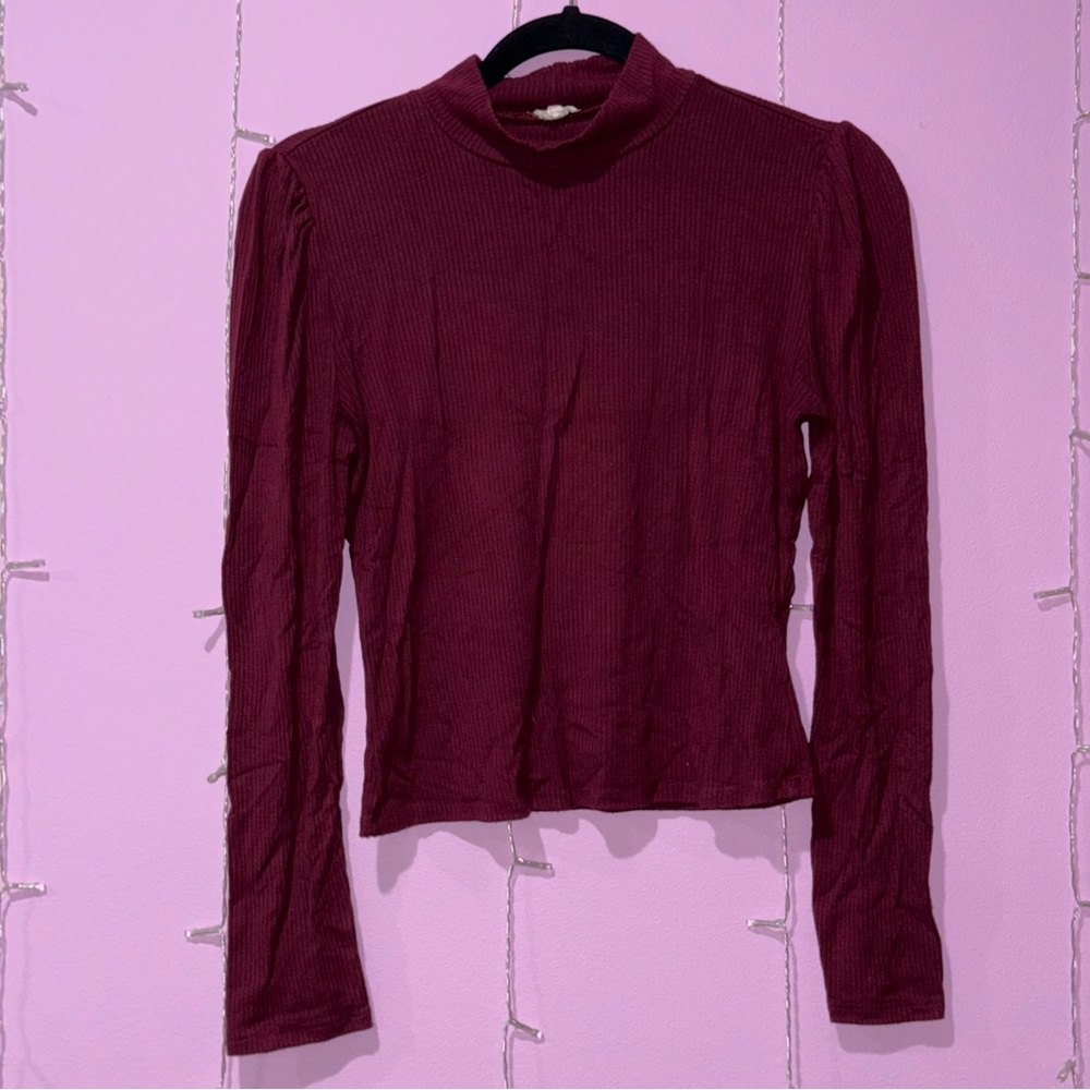 Garage Burgundy Ribbed Top